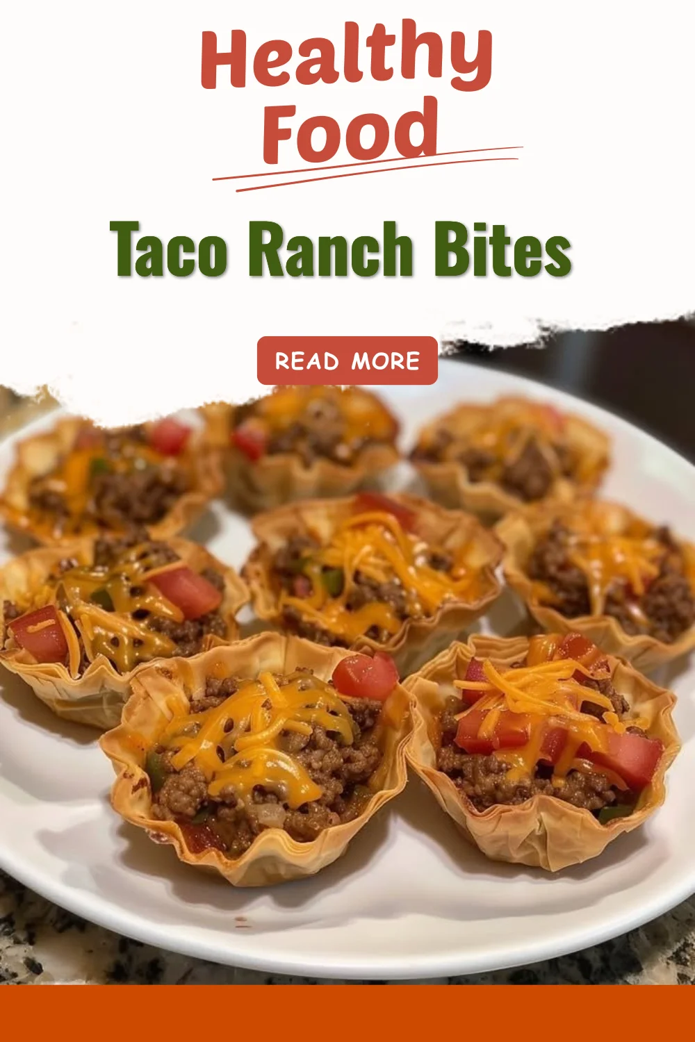 A plate of flavorful Taco Ranch Bites garnished with fresh herbs.