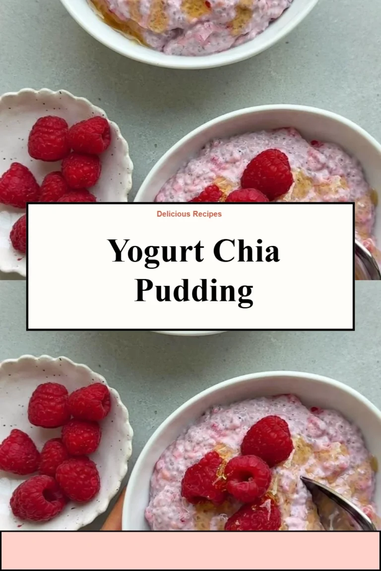 Delicious yogurt chia pudding topped with fresh fruits and nuts