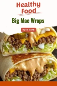 Delicious Big Mac wraps served with fresh ingredients and a side of fries.