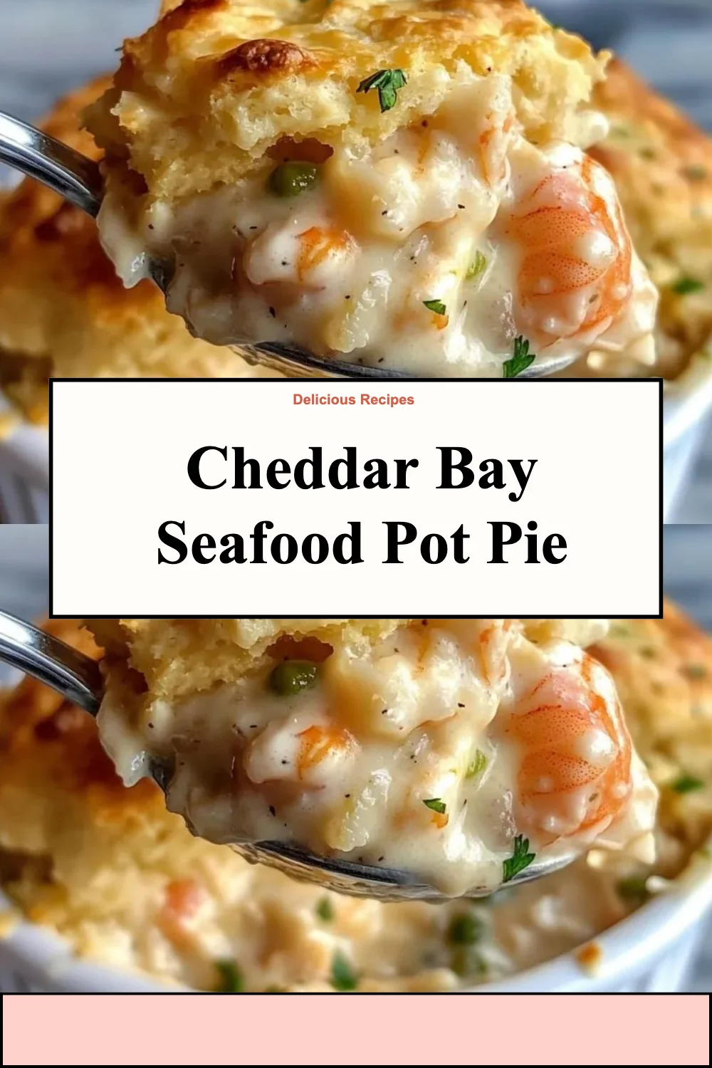 Cheddar Bay Seafood Pot Pie with flaky crust and seafood filling