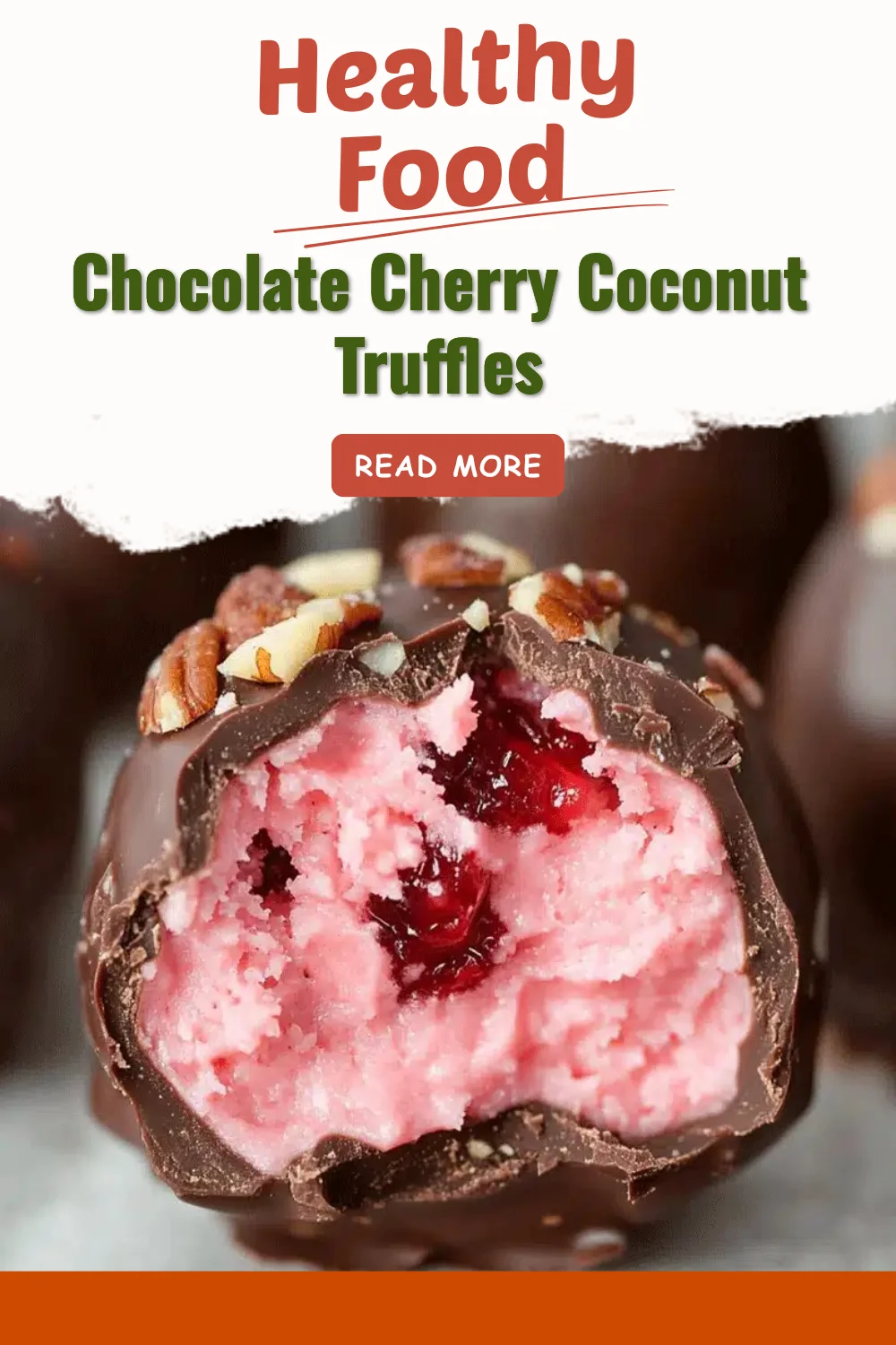 Delicious Chocolate Cherry Coconut Truffles on a decorative plate