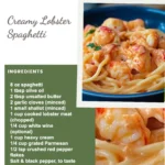 Creamy lobster spaghetti with fresh herbs and parmesan cheese