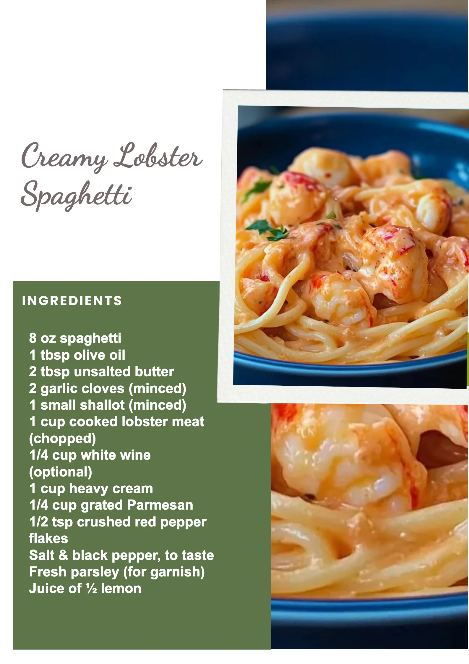 Creamy Lobster Spaghetti