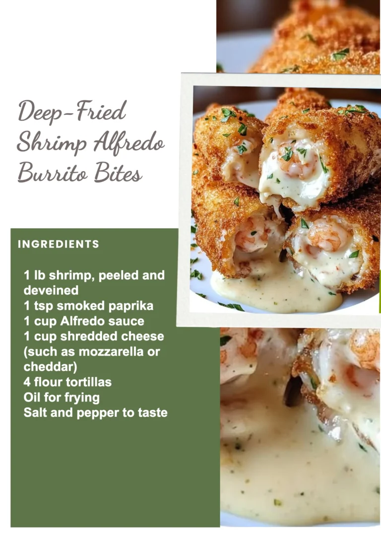 Deep-Fried Shrimp Alfredo Burrito Bites served on a plate