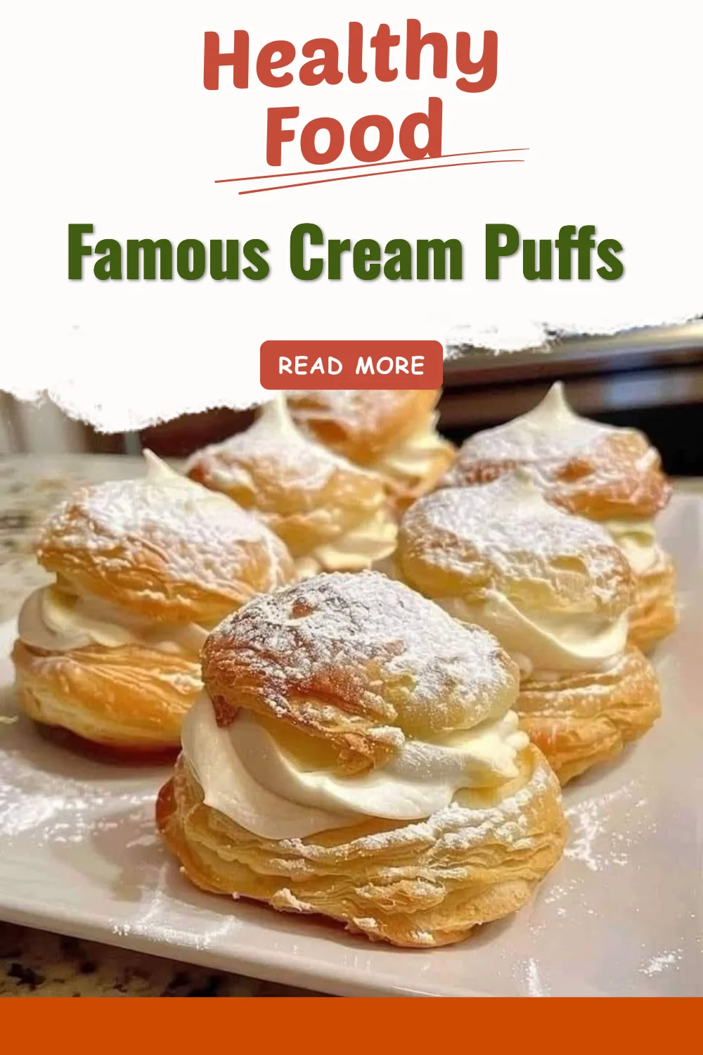 Delicious cream puffs filled with sweet cream at Famous Cream Puffs