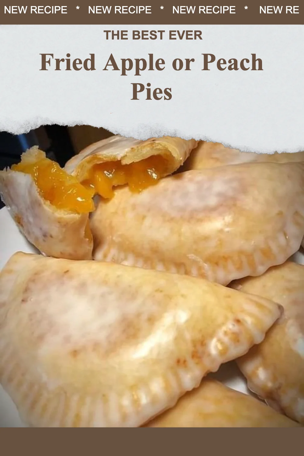 Golden fried apple and peach pies with crispy crust