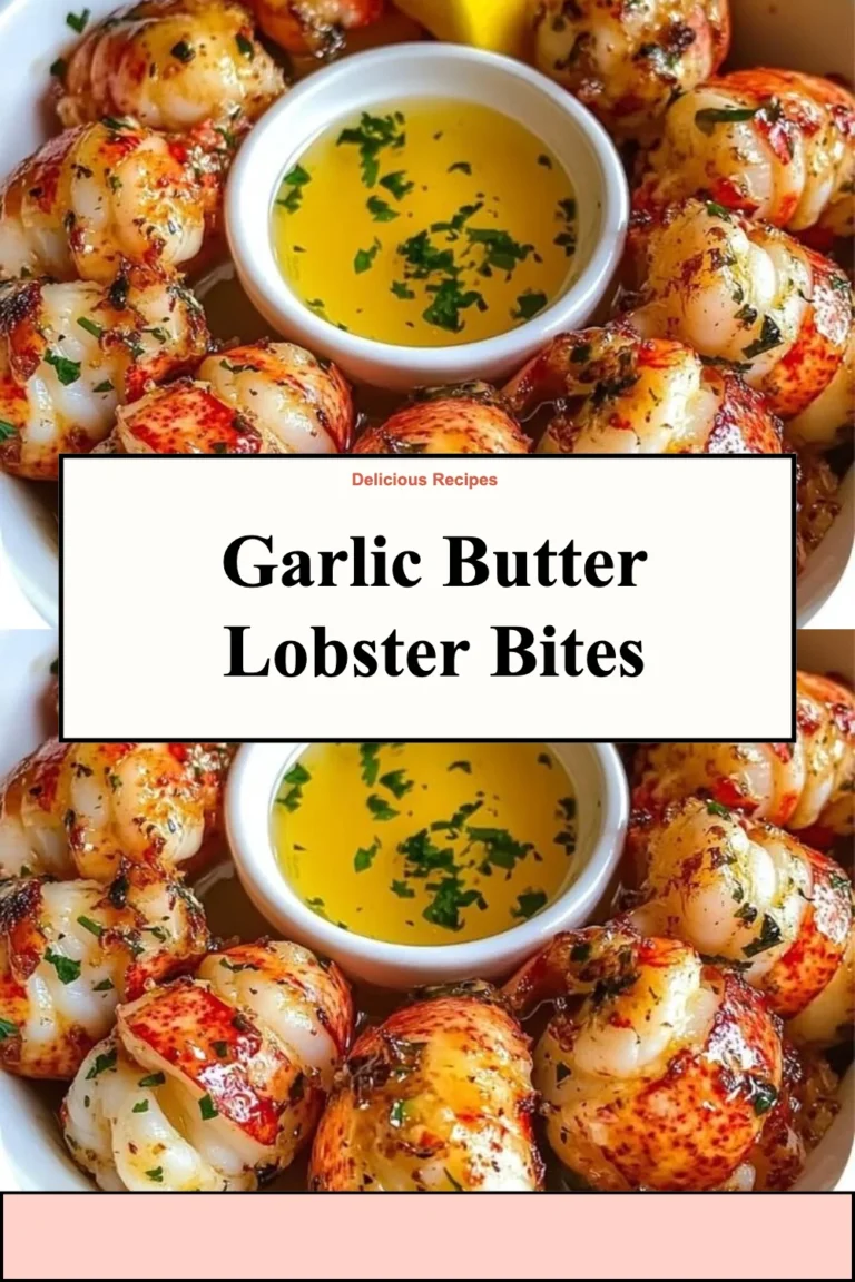 Delicious Garlic Butter Lobster Bites served on a platter