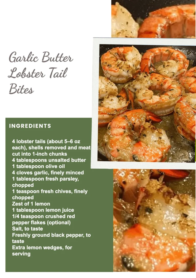 Delicious garlic butter lobster tail bites served on a plate