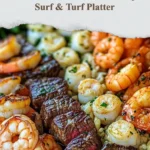 Surf and Turf with Creamy Garlic Sauce