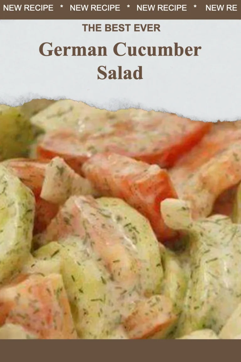 Fresh German cucumber salad with cucumbers, onions, and dressing