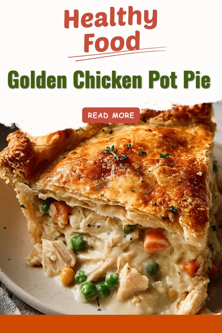Golden Chicken Pot Pie with flaky crust and colorful vegetable filling