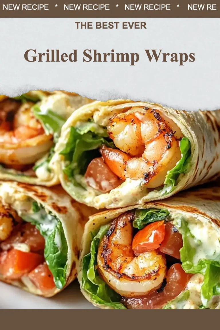 Delicious grilled shrimp wraps with fresh vegetables and sauce