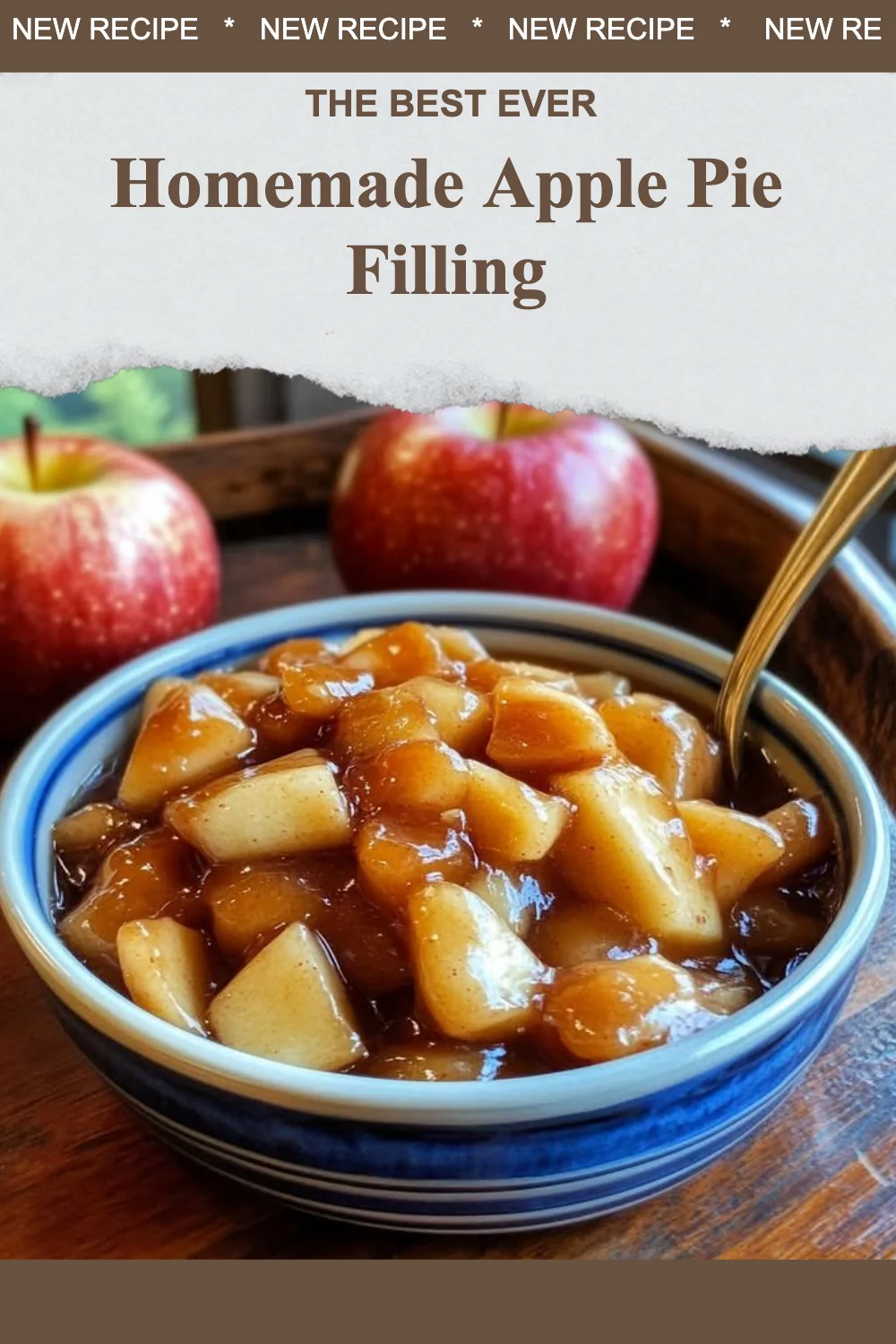 Homemade apple pie filling in a bowl ready for baking