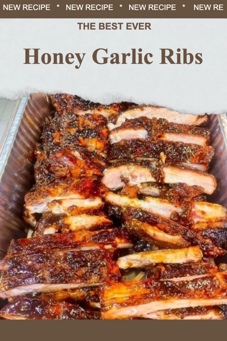 Delicious Honey Garlic Ribs glazed with a sweet and savory sauce