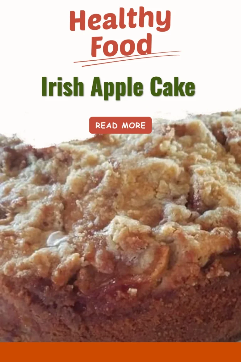 Slice of homemade Irish Apple Cake with fresh apples and cinnamon