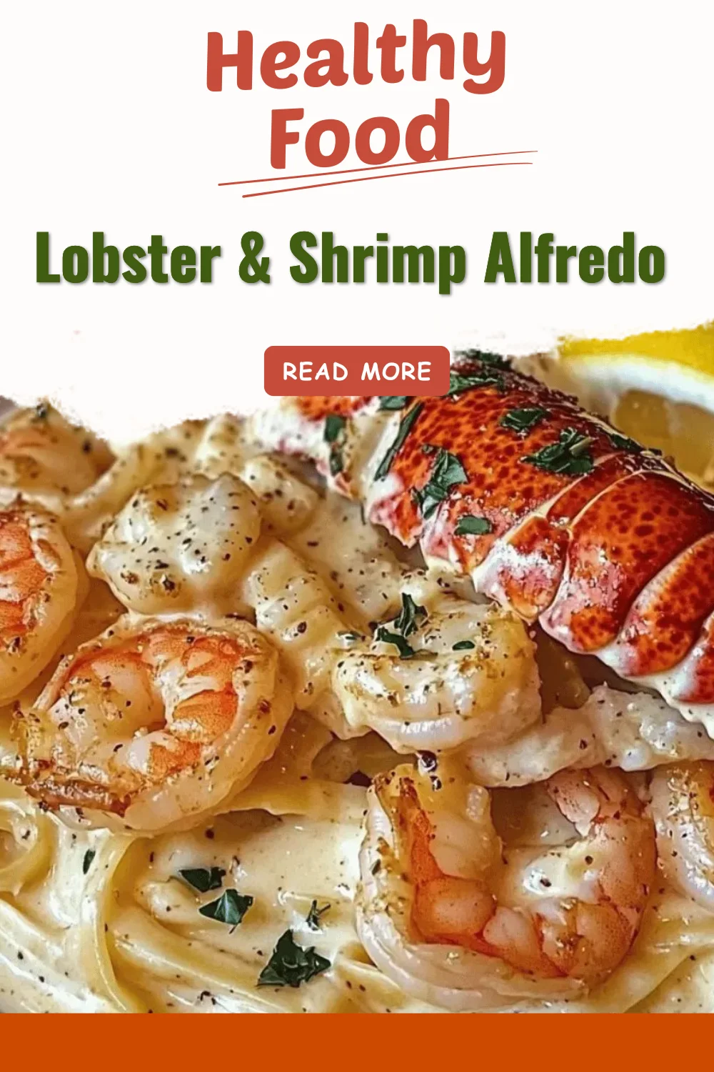 Delicious Lobster Shrimp Alfredo pasta served with a creamy sauce and seafood toppings.