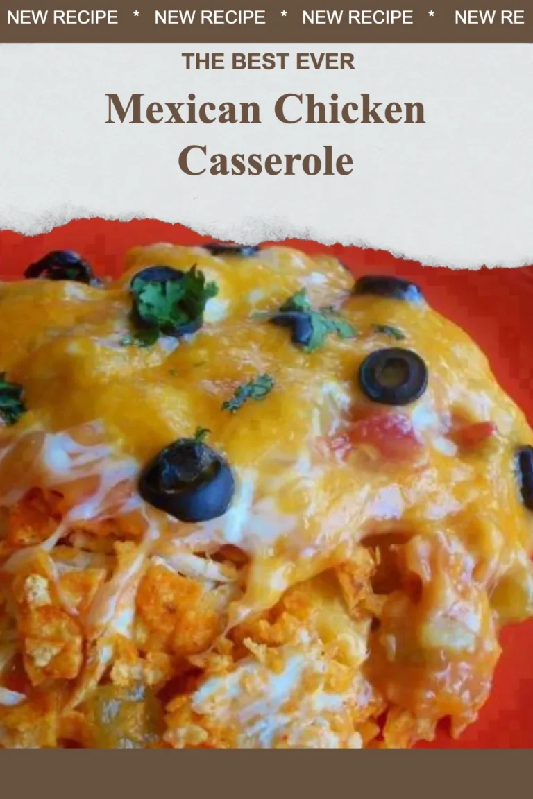 Delicious Mexican Chicken Casserole topped with cheese and fresh ingredients