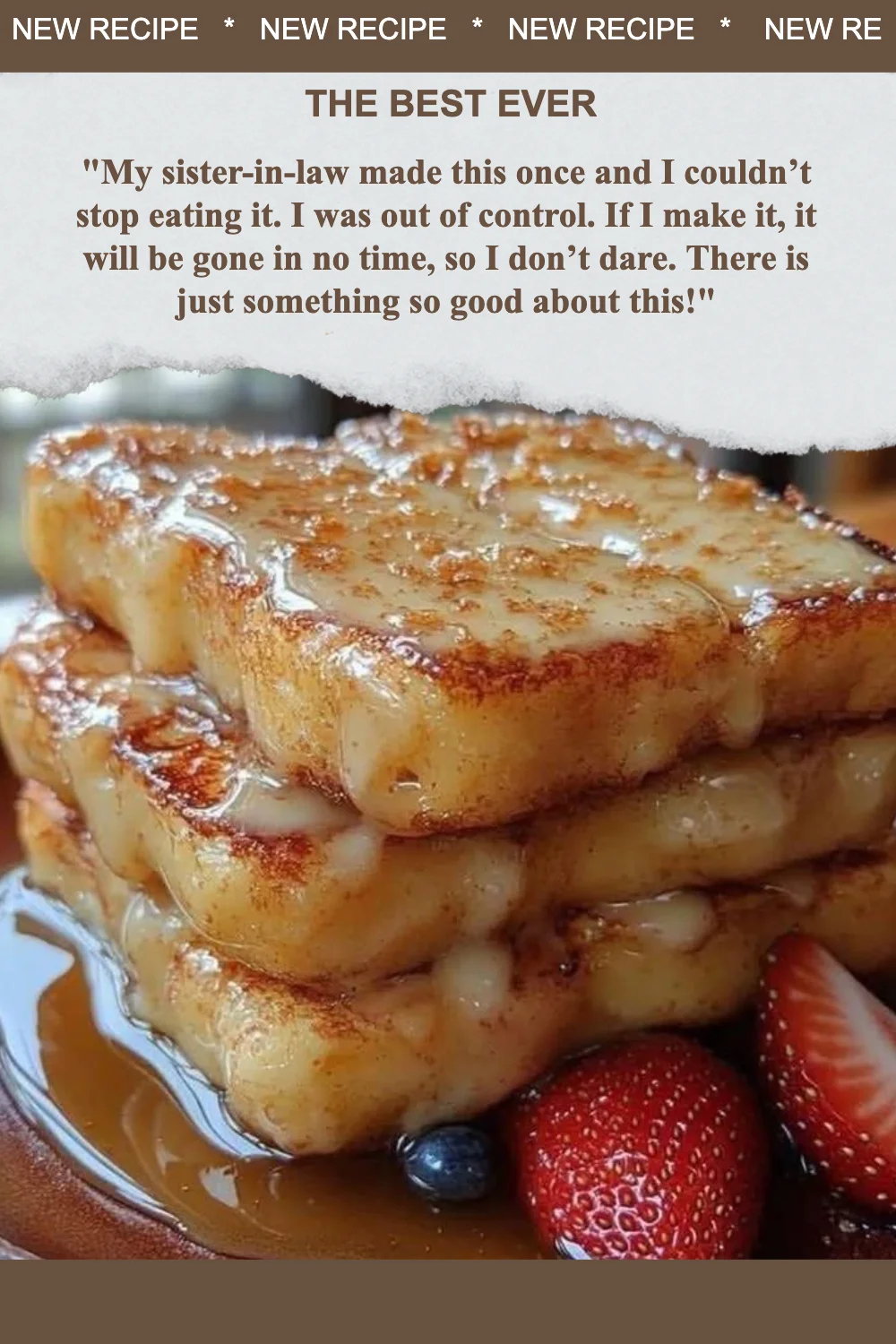 “My sister-in-law made this once and I couldn’t stop eating it. I was out of control. If I make it, it will be gone in no time, so I don’t dare. There is just something so good about this!”