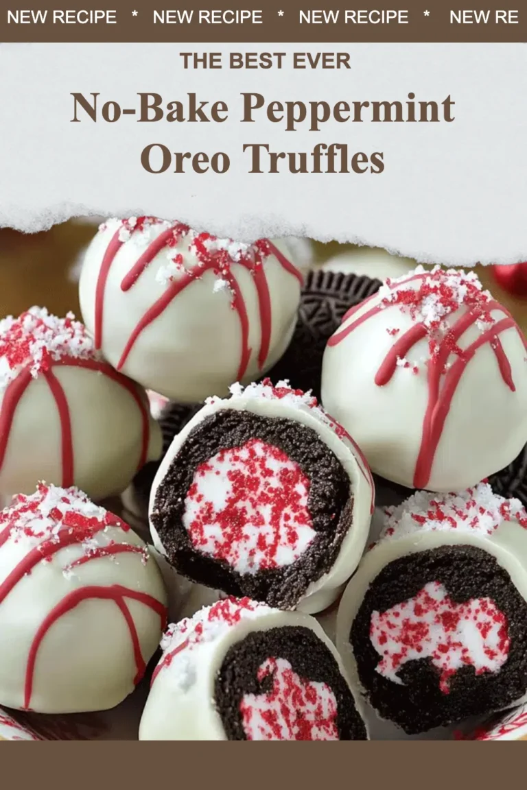 No-bake peppermint Oreo truffles on a festive plate