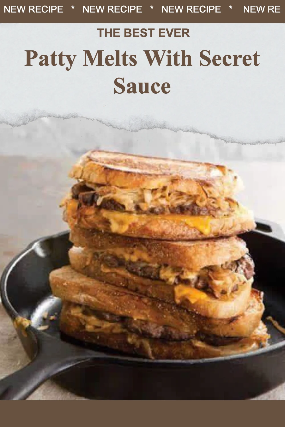 Delicious patty melts with secret sauce served on a plate
