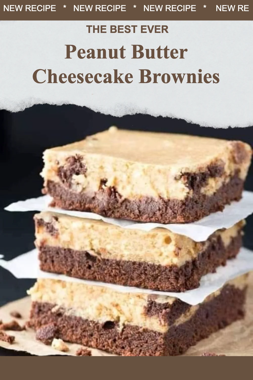 Decadent peanut butter cheesecake brownies with a rich texture and flavor