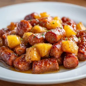 Pineapple Brown Sugar Mississippi Lil' Smokies Bites served on a platter