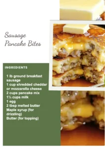 Delicious Sausage Pancake Bites served on a plate, perfect for breakfast
