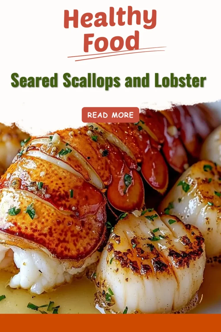 Delicious seared scallops served with succulent lobster on a gourmet plate.