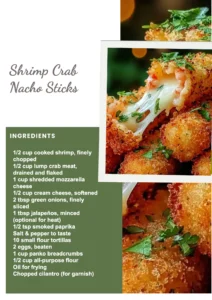 Shrimp crab nacho sticks garnished with toppings on a platter