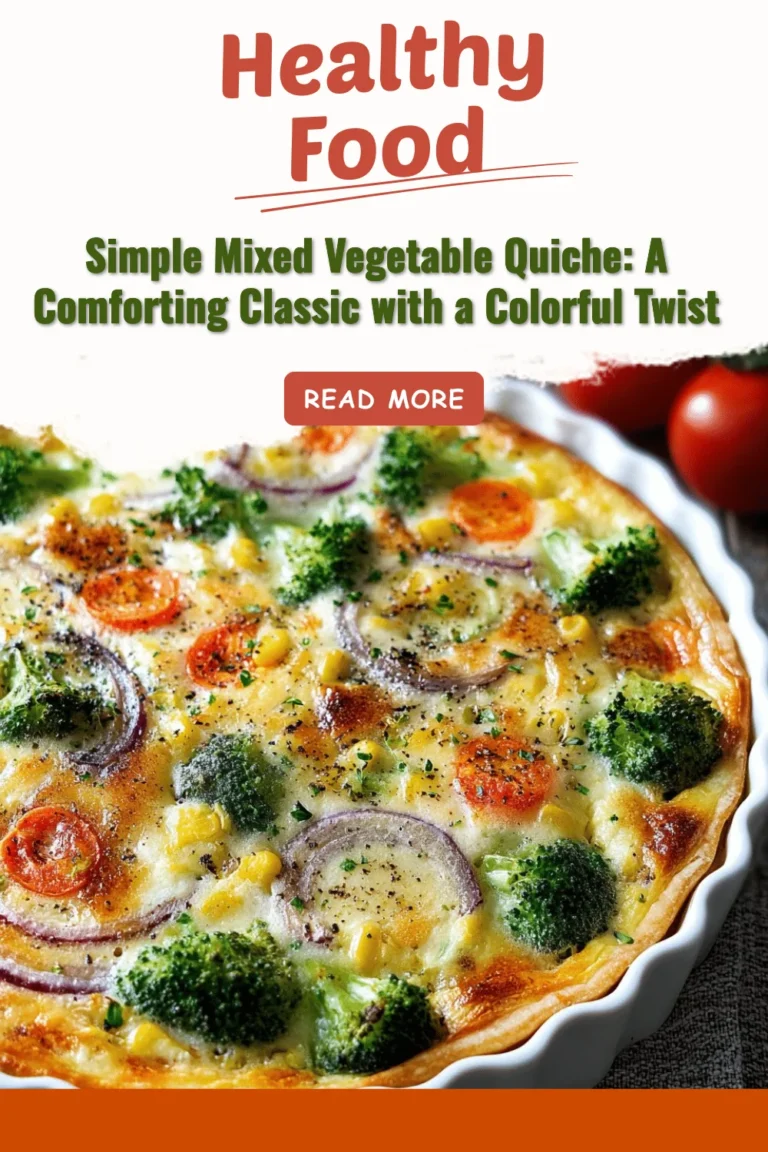 Colorful mixed vegetable quiche on a rustic table, showcasing its vibrant ingredients.