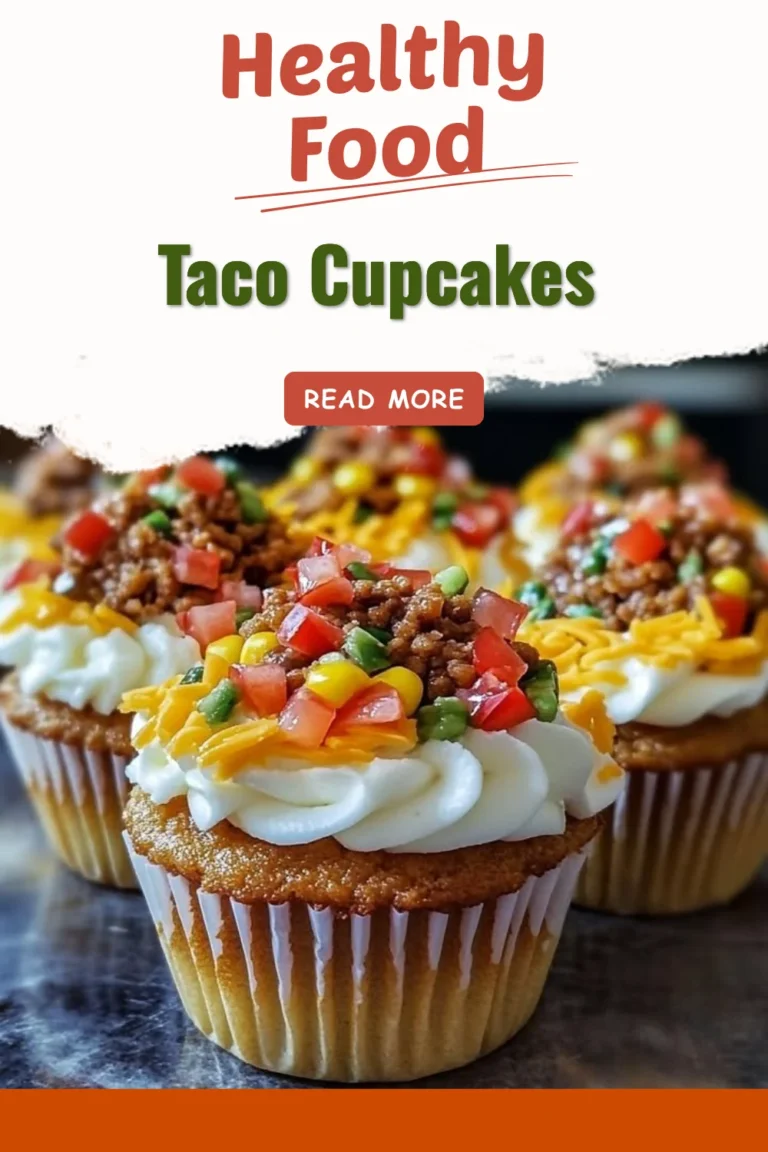 Taco Cupcakes topped with cheese and salsa, a creative taco-inspired dessert.