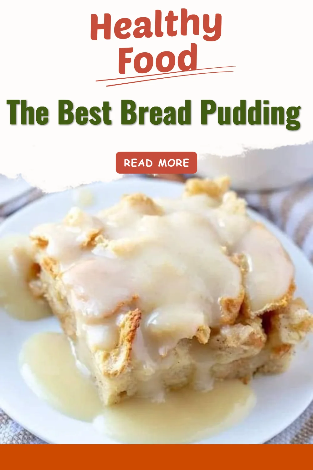 Delicious homemade bread pudding topped with creamy sauce and spices