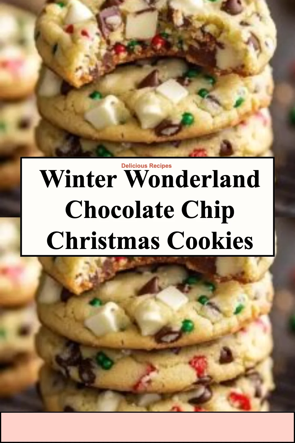 Festive Winter Wonderland Chocolate Chip Christmas Cookies on a holiday table