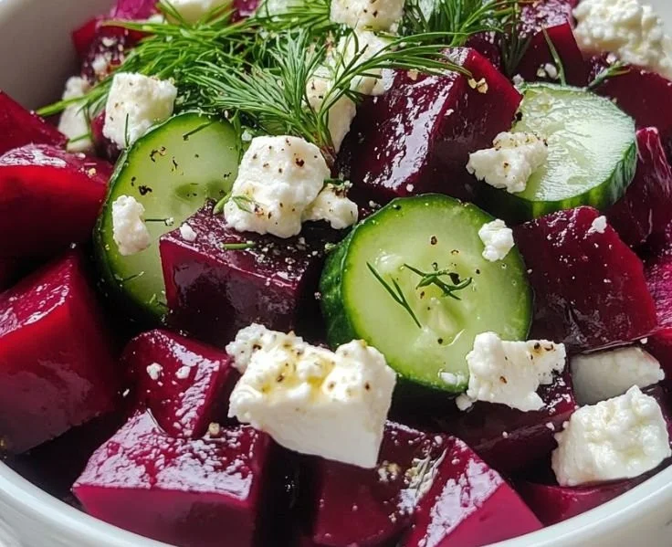 Beet Salad with Feta, Cucumbers, and Dill
