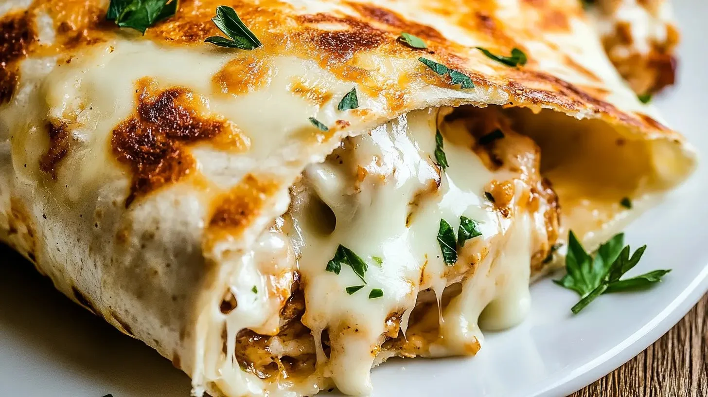 Cheesy Garlic Chicken Wraps
