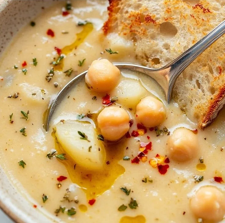 Garlic Chickpea Soup