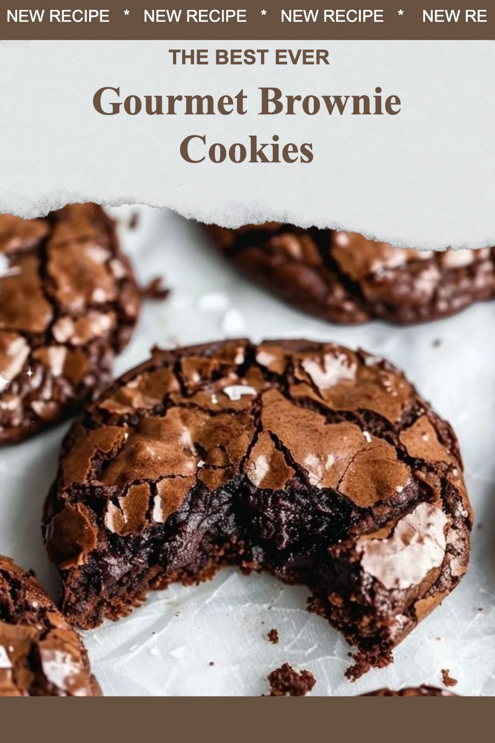 Gourmet brownie cookies with chocolate chunks on a plate