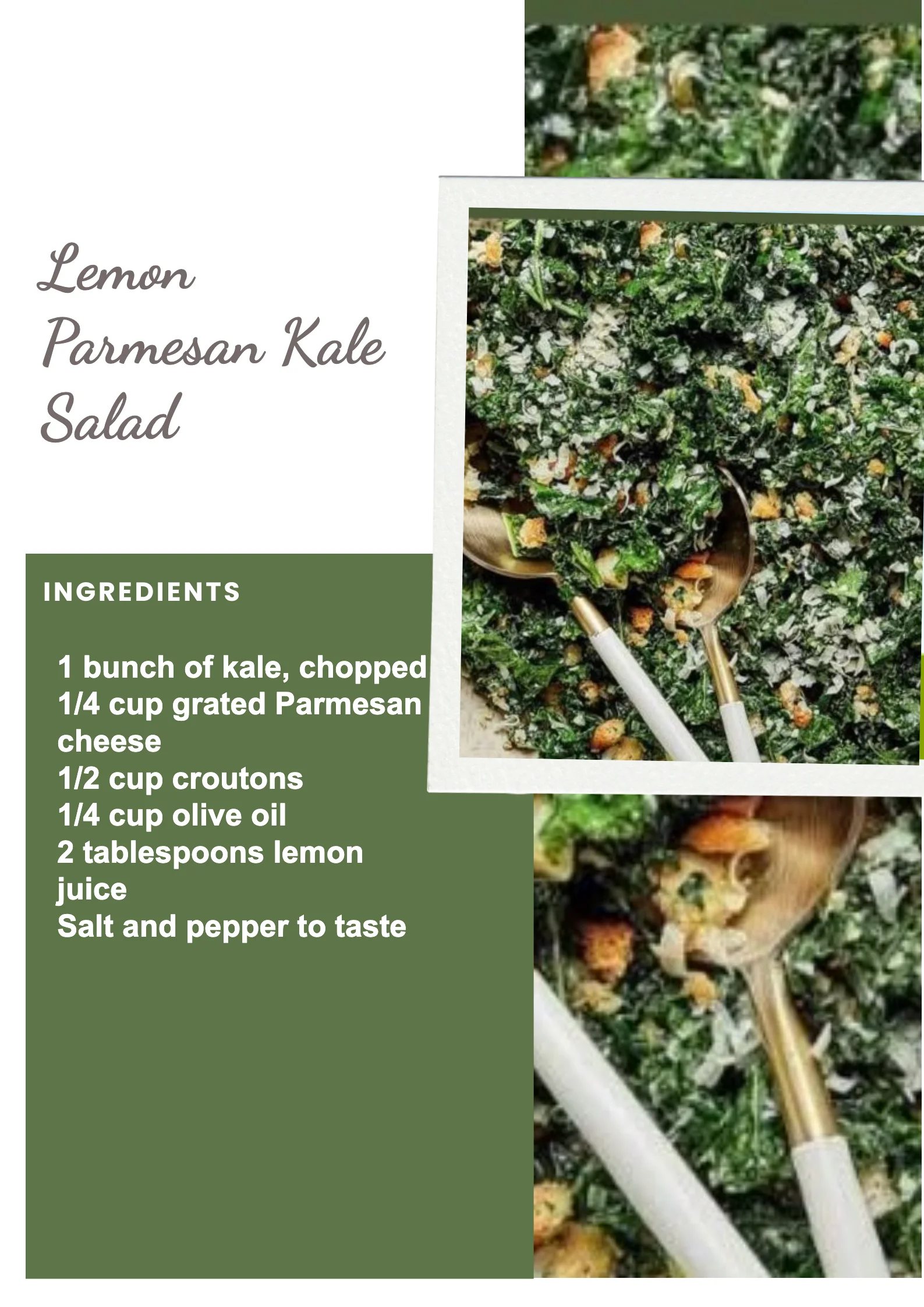 Lemon Parmesan Kale Salad with fresh ingredients and a zesty dressing