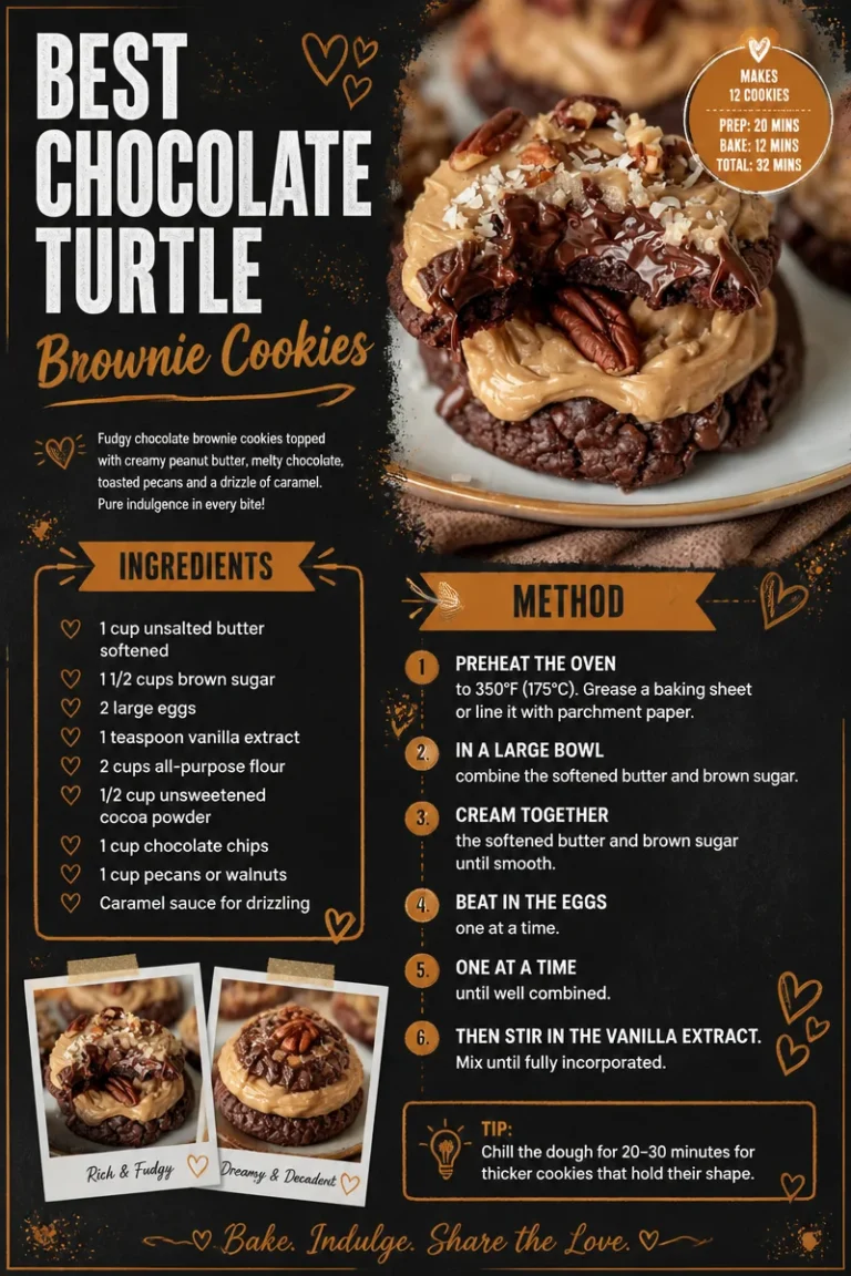 Best chocolate turtle brownie cookies with caramel and nuts