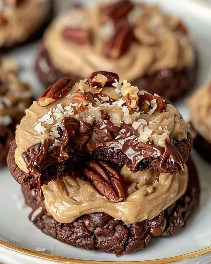 Best Chocolate Turtle Brownie Cookies