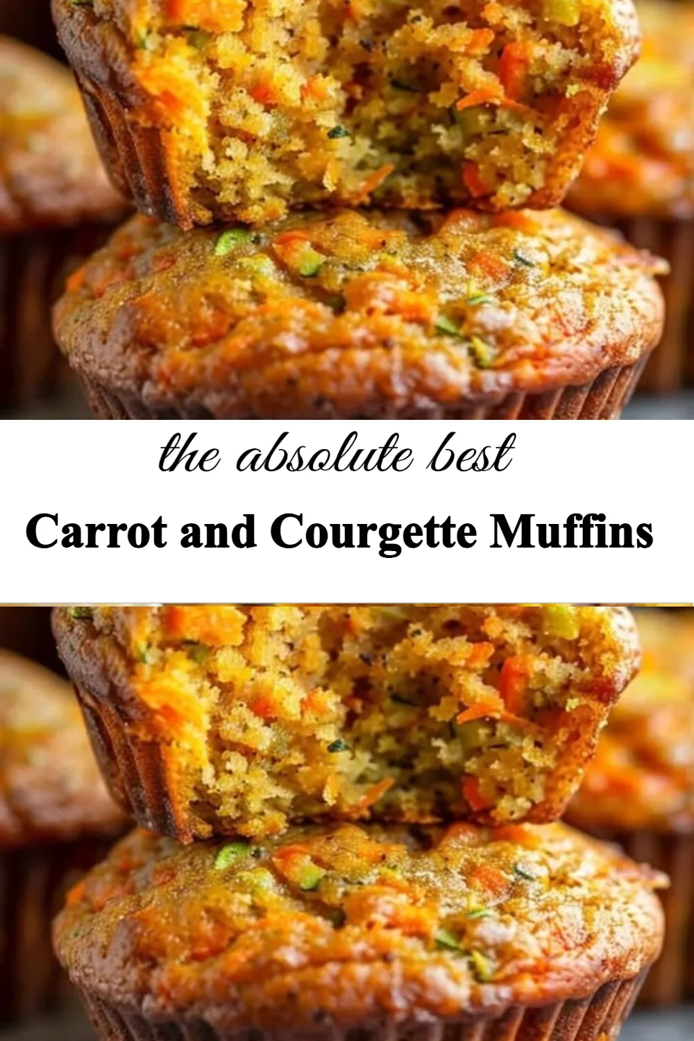Delicious homemade carrot and courgette muffins on a wooden table
