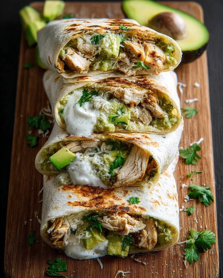 Chicken and Avocado Burritos with Fresh Herbs