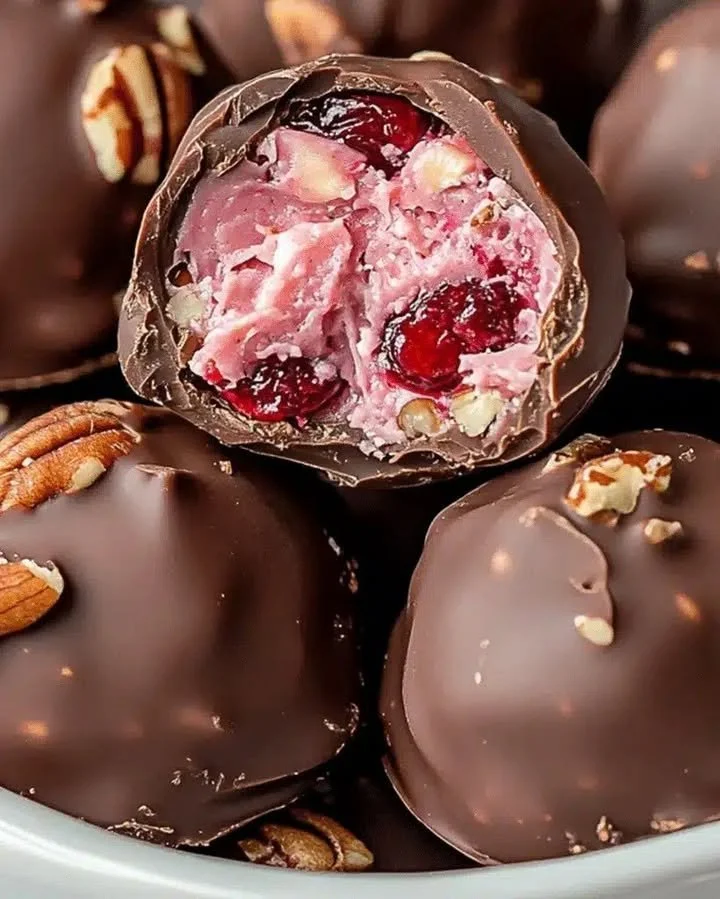 Chocolate Cherry Cheesecake Truffles