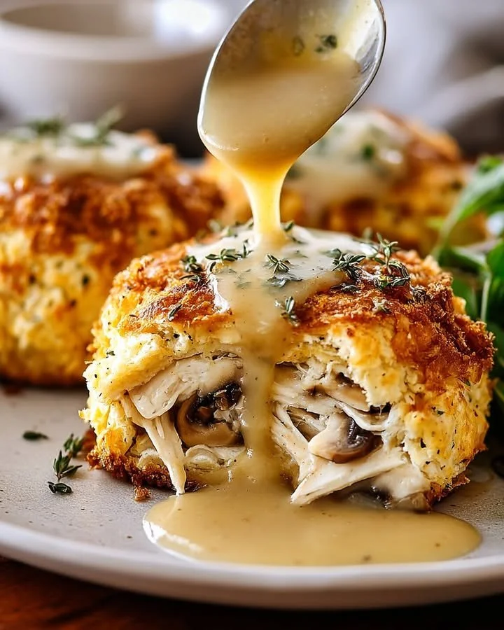 Creamy Chicken and Mushroom Parcels with Savoury Gravy