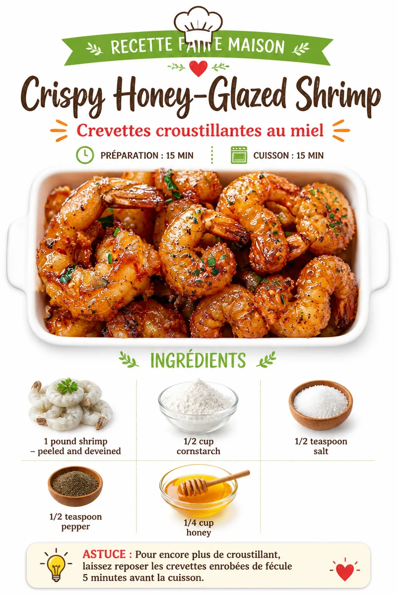 Crispy honey-glazed prawns served on a plate, garnished with herbs.