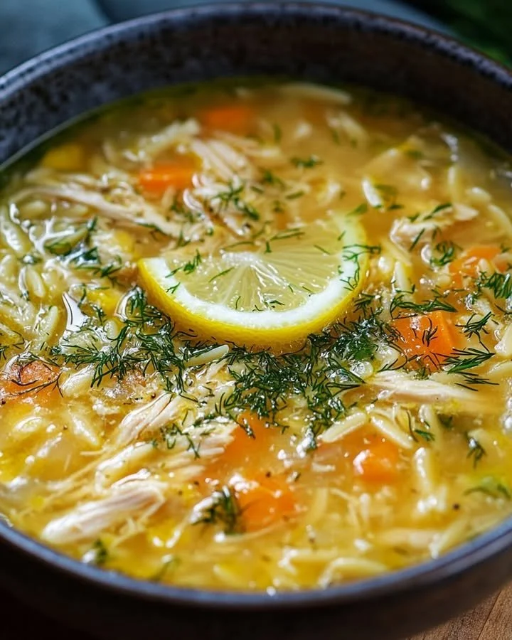 Greek Lemon Chicken Orzo Soup