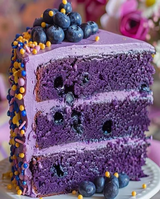 Heavenly Blueberry Velvet Cake