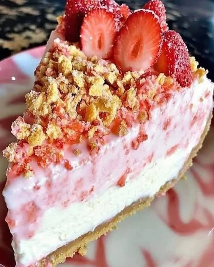 Irresistible Strawberry Crunch Cheesecake