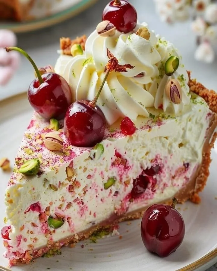 Luscious Lemon-Lime Cherry Pistachio Cheesecake