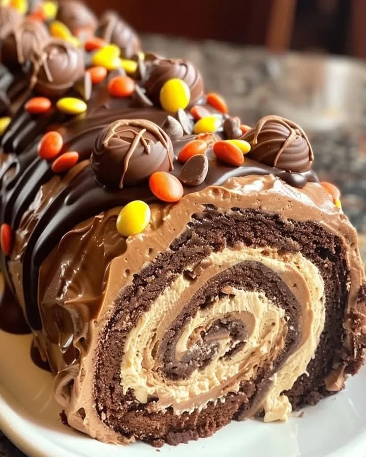 Reese's Peanut Butter Cup Roll Cake